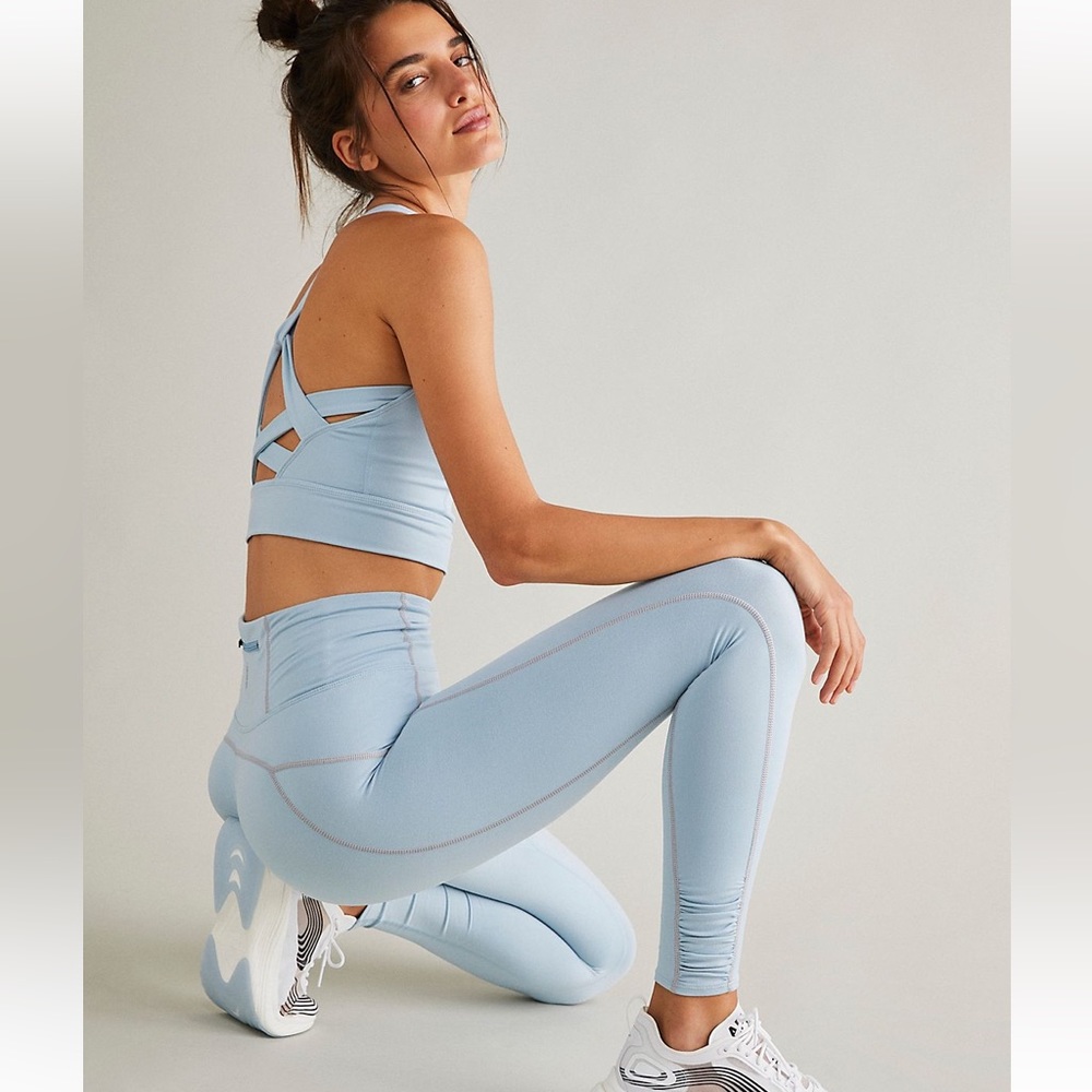 Free People High-Rise 7/8 You’re a Peach Leggings (Blue Grey)